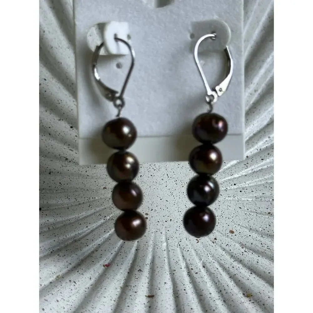 BOGO FREE AUTHENTIC REAL BLK PEARL EARRINGS